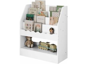 4063425158394 - Woltu - Bücherregal Kinder Kinderregal weißes Regal Kinderzimmer mit 5 Fächern Spielzeugregal Montessori Aufbewahrungsregal Kindermöbel für