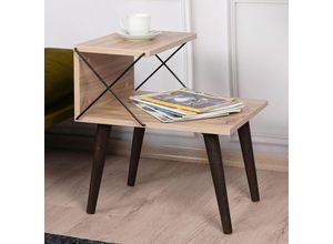 4059438845642 - [encasa] - Beistelltisch Bergen 50x40x55cm Holzoptik Braun