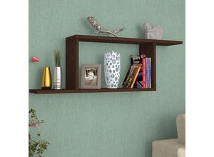 4059438847868 - Wandregal Hagfors 70x15x30 cm Wengefarben [encasa] - Wenge