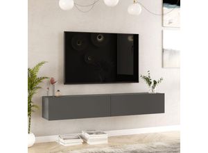 4059438850424 - [encasa] - Fernsehtisch Lapinlahti 180 x 315 x 295 cm Betonoptik Anthrazit Anthrazit