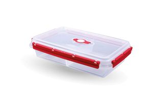 4059222066208 - Bestlivings - Vorratsdose mit Trenner für Lebensmittel ( 2000 ml ) - Rot - Frischhaltedosen Brotdose BPA-Frei luftdicht Aufbewahrungsbox Meal Prep