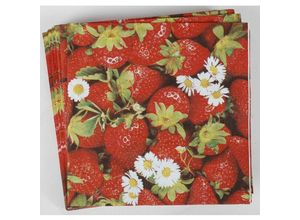 2004005806009 - Buri - 24x 20er Packung Servietten 33x33cm 3-lagig Erdbeeren Früchte 480 Stück