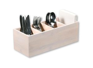 4000270578502 - Besteckkasten KESPER FOR KITCHEN & HOME Schubladeneinsätze Gr B H 35 cm x 12 cm weiß Küchen-Ordnungshelfer aus 100% FSC-zertifizierter Bambus