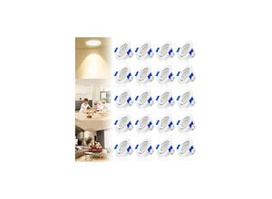 0754080630489 - LED Einbaustrahler 5W LED Deckenspot Warmweiß Einbauleuchten 20pcs Set LED Deckenstrahler IP21 ABS Kunstdoff + Acrylgläser Spotlight für Bad Küche 0754080630489 - LED Einbaustrahler 5W LED Deckenspot Warmweiß Einbauleuchten 20pcs Set LED Deckenstrahler IP21 ABS Kunstdoff + Acrylgläser Spotlight für Bad Küche