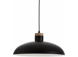 8433840286426 - Pendelleuchte Gotram schwarz 1-flammig aus Stahl und Holz - Schwarz - Kave Home