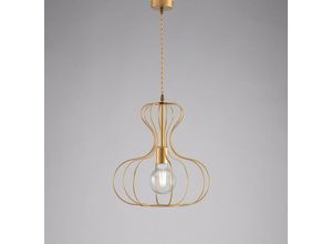 8050713213237 - Bonetti Illumina - Industrielle Pendelleuchte aus Ducal Gold und Urban Gold Eisen 35x h40 cm