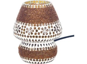 8433933323687 - Signes Grimalt - Braune Mosaik-Tischlampe – exotische Tischlampe 18 x 14 x 14 cm - Marrón