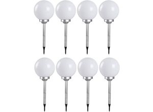 4059157086654 - Etc-shop - 8x led Solar Kugel Außen Bereich Steck Leuchten Terrassen Garten Erdspieß Lampen