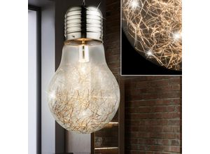 Image of Design Decken Pendel Lampe Draht Geflecht Glas Leuchte Wohn Ess Zimmer Beleuchtung