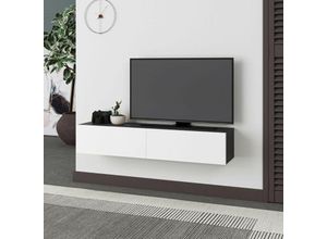 0645656387053 - Toscohome - TV-Hängeschrank 135cm mit Klapptüren anthrazit und weiß - Francy