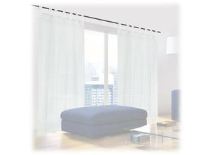 4052025891589 - Gardinen 2er Set HxB 175x140 cm halbtransparente Vorhänge Wohn- & Schlafzimmer Schlaufengardinen weiß - Relaxdays