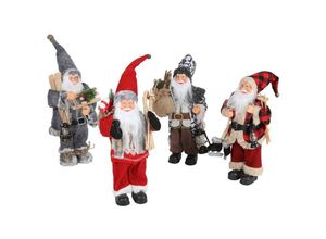 4251699823128 - Buri - Deko-Weihnachtsmann mit Weihnachtsaccessoires 30cm Glockenmütze Weihnachtsdeko