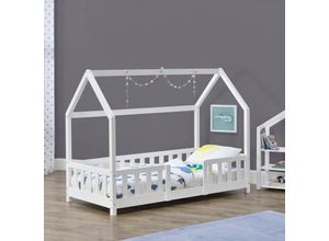 4059438148057 - [encasa] - Kinderbett Sisimiut 70x140 cm Weiß Weiß