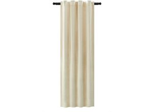 4063425123446 - Verdunklungsgardine mit Kräuselband (1 Stück) beige 140x270 cm - beige - Woltu