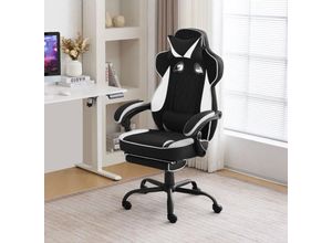 4063425192503 - Woltu - Gaming Stuhl Ergonomisch Bürostuhl mit Taschenfederkissen breiter Sitz Fußstütze Computerstuhl Gamingstuhl 150 kg Belastbarkeit 360° Grad