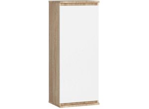 5901738167681 - Abamihome - Showcase Garderobe an der Wand hängen 40 cm matte System ohne flüssige Sonoma   Weiße Eiche 3 Regale 1 Türen1