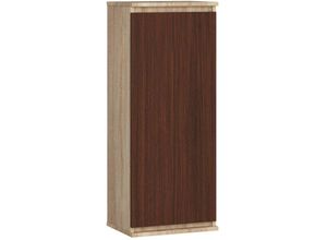 5901738167711 - Abamihome - Showcase Garderobe an der Wand hängen 40 cm matte System ohne Eichenhandel Sonoma   Wenge 3 Regale 1 Türen1