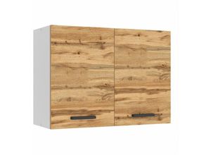 5904316249458 - Hängeschrank Küche Küchenschränke sg Breite 80 cm Oberschrank mit 2 Türen Küchenhängeschränke Wandschrank Hängend Wotan-Eiche - Belini