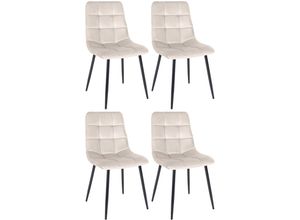 4255716328634 - 4er Set Esszimmerstuhl Tilde I Küchenstühle gepolstert mit gestepptem Bezug I Polsterstühle mit Metallgestell I Bis 150 kg belastbar
