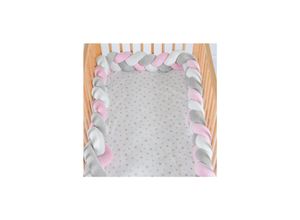 3800146267926 - Bettnestchen Braidy geflochten Bettumrandung 220 x 13 x 35 cm rosa