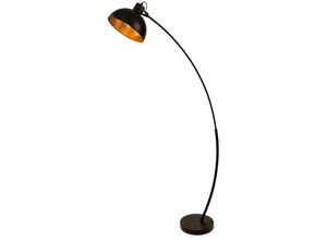 5036797153174 - Firstlight Products - Firstlight Lotus - 1 Light Floor Light Schwarz mit Blattgold-Effekt E27