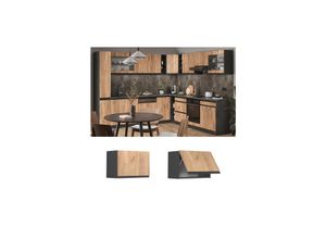4066731229291 - Hängeschrank flach Küchenschrank Küchenmöbel R-Line J-Shape Anthrazit Eiche 60 cm modern 4066731229291 - Hängeschrank flach Küchenschrank Küchenmöbel R-Line J-Shape Anthrazit Eiche 60 cm modern
