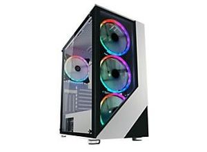 4260070129650 - LC Power Gaming 803W Lucid_X - MDT - ATX - Seitenteil mit Fenster (gehärtetes Glas) - keine Spannungsversorgung - weiß durchsichtig schwarz