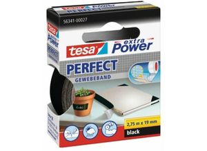 4042448043993 - tesa Gewebebänder tesa extra Power Perfect Gewebeband schwarz 190 mm x 275 m - 56341 19 mm x 275 m Schwarz