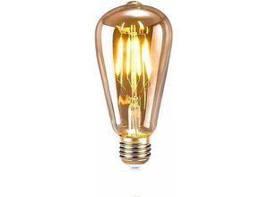Image of Tovbmup - led Edison Glühbirne, 1 Stück E27 led Glühbirne Vintage Deko Lampe Retro Edison Antik Glühbirne Lampe ST64 4W Warmweiß led Filament für