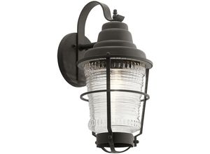 5024005667018 - Elstead - Lighting qn-chance-harbor-l quintiesse Wandleuchte Chance Harbor E27 1x40W IP44 Zink vorbewittert geripptes Glas klar H551cm B267cm