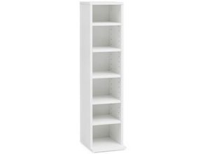 4250950288669 - CD-Regal Holz 21x90x20 cm Standregal Modern Bücherregal Schmal cd Ständer Aufbewahrung Klein Offenes Nischenregal Mehrzweckschrank 6 Fächer Offen