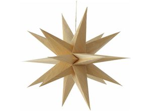 4262371532337 - Spetebo - Papier Weihnachtsstern in Holz Optik - 40 cm - Advents Stern Fensterdeko 3D Deko Hänger