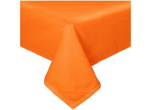 5055967434295 - Tischdecke aus 100% Baumwolle 138 x 178 cm orange - Orange - Homescapes