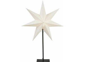 7391482026903 - Star Trading Stehlampe Weihnachtsstern Frozen von Star Trading 3D Papierstern Weihnachten in Weiß Dekostern Stehleuchte mit Kabelschalter E14 Höhe 80 cm