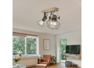Image of Retro Decken Strahler Käfig Design Wand Leuchte Spot Lampe beweglich im Set inkl. led Leuchtmittel
