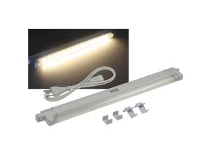 4250416305220 - Led Unterbau Küchenleuchte 40cm 4Watt i Verlängerbar i inkl Kabel Montageclips 230V Aufbauleuchte i Warmweiß - Chilitec
