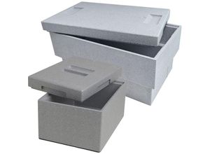 4007155117429 - Climapor - 2er Set Styropor Thermobox 32 l und 92 l - 2 Boxen - grey