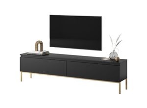 5903025593050 - Selsey - bemmi - TV-Lowboard Schwarz mit goldenen Füßen 175 cm