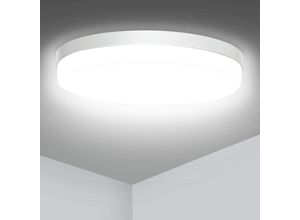 Image of LED-Deckenleuchte, [Ton- und Lichtinduktion] 30 cm – 30 w weiß, wasserdicht IP54, runde LED-Deckenleuchte, geeignet für Küche, Badezimmer,