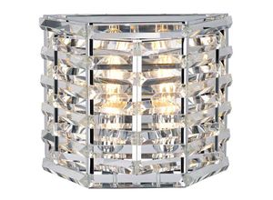 Image of Etc-shop - Wandleuchte Lampe Klassisch Stahl Kristalle Flurleuchte b 30,6 cm 2 Flammig