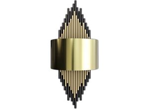 5056667090446 - Privatefloor - Goldene Wandlampe Wandleuchte - Golden Gealtertes Gold - Metall - Gealtertes Gold