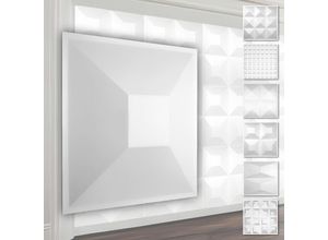 4251874657678 - Hexim - 3D Wandpaneele aus pvc Kunststoff - weiße Wandverkleidung mit 3D Optik - Pyramiden Motive 5 qm 20 Platten HD024 4251874657678 - Hexim - 3D Wandpaneele aus pvc Kunststoff - weiße Wandverkleidung mit 3D Optik - Pyramiden Motive 5 qm 20 Platten HD024