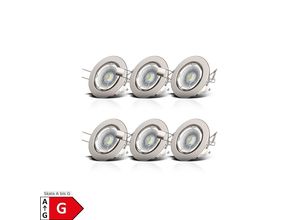 4057722000340 - Bklicht - 6x led Einbaustrahler dimmbar schwenkbar Einbau-Leuchte Decken-Spot - 50