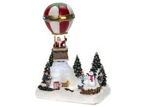 7318304229007 - Weihnachtsfigur KONSTSMIDE Dekofiguren Gr B H T 20 cm x 24 cm x 13 cm bunt Weihnachtsengel Weihnachtsfiguren LED Heissluftballon mit Musik