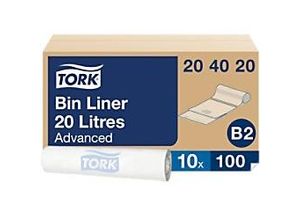 7310791071862 - Tork Abfallsäcke Mini 20 Liter weiß Maße 52 x 58 cm 1 Karton = 10 Rollen á 100 Stück