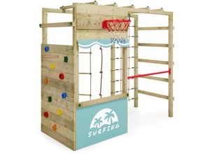 4255689928916 - Klettergerüst Spielturm Smart Action Gartenspielgerät mit Kletterwand & Spiel-Zubehör - pastellblau - Wickey