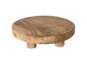 4260700650127 - Spetebo - Teak Pflanzenhocker klein - 30 x 7 cm - Holz Deko Hocker Blumenhocker massiv