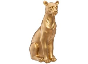 3560238666166 - Atmosphera - Pantherstatuette - Kunstharz - goldfarben - H23 cm créateur dintérieur