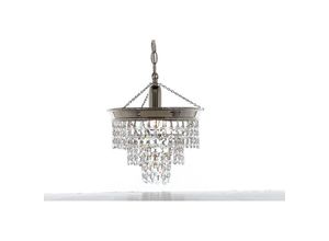 5056013659686 - Impex Lighting - Impex Brunswick 3-stufige Strass-Nickel-Anhänger-Deckenleuchte