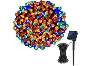 Image of Weihnachts-Solar-LED-Lichterkette, 72 Fuß, 200 LED, 8 Modi, Lichterkette für Garten, Zaun, Balkon, vier Farben